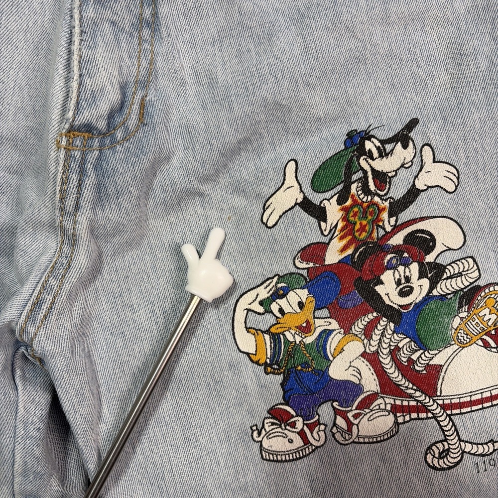 Vintage Disney Mickey Mouse Long Jean Denim Shorts - Medium - Picture 15 of 16